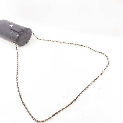 CHANEL CC GHW Chain Shoulder Bag Calfskin Leather Black v9