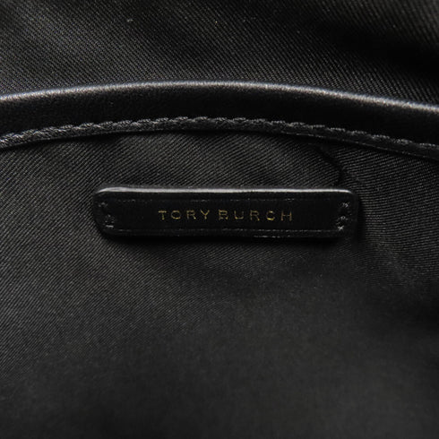 Tory Burch GHW Pouch Calfskin Leather Black