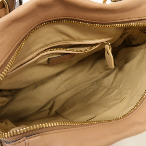 Chloe GHW 2 Way Shoulder Bag Handbag Calfskin Leather