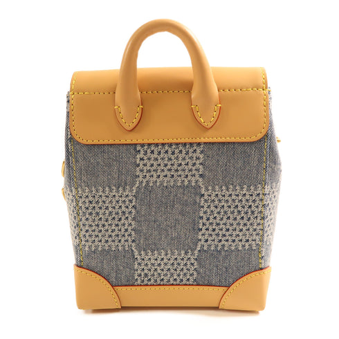 LOUIS VUITTON LV GHW Nano Steamer Shoulder Bag Damier Denim N40751 Blue/Brown