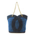CHANELCC GHW Shoulder Tote Bag Denim Blue