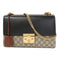 GUCCI GG GHW Padlock GG Shoulder Bag Calfskin Leather/Coated Canvas Brown/Black