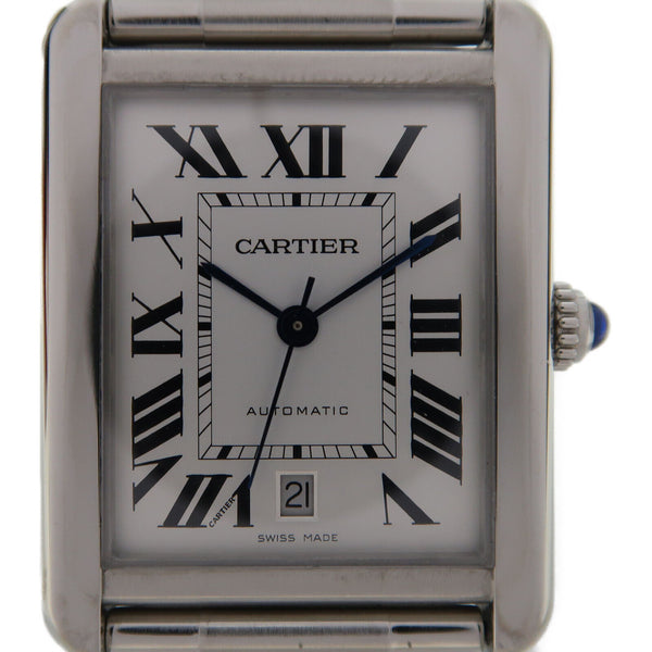 CARTIER Tank Solo Automatic Watch W5200028 Stainless Steel White