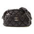 CHANEL CC SHW Bubble Chain Shoulder Bag Lambskin Leather Black
