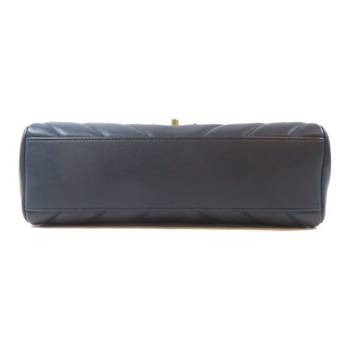 CHANEL CC GHW Chain 2 Way Shoulder Bag Calfskin Leather Blue