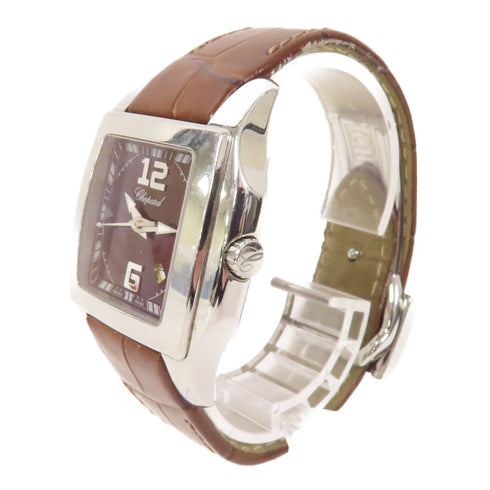 Chopard Two O Ten Quartz Watch 8464 Leather/Stainless Steel Brown