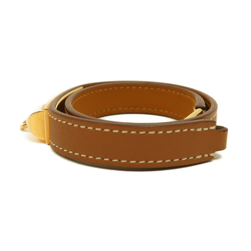 HERMES GHW Rivale Double Tour Bracelet Veau Swift Leather Stamp U Gold Brown