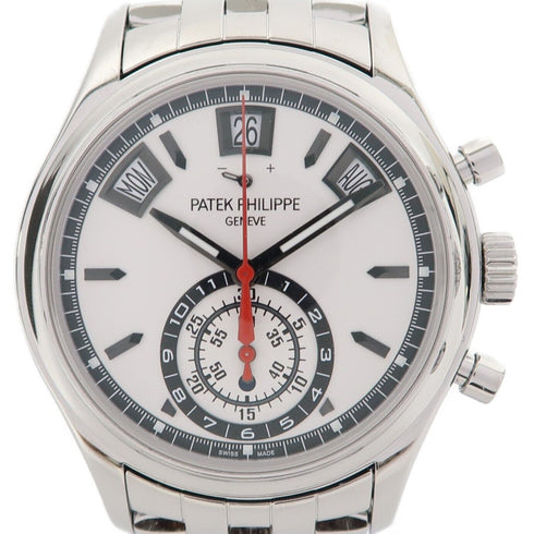 PATEK PHILIPPE Annual Calendar Chronograph Automatic Watch Stainless Steel White