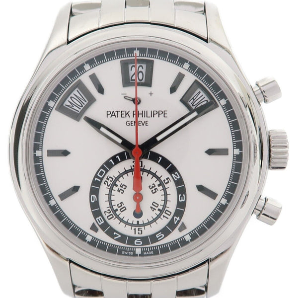 PATEK PHILIPPE Annual Calendar Chronograph Automatic Watch Stainless Steel White