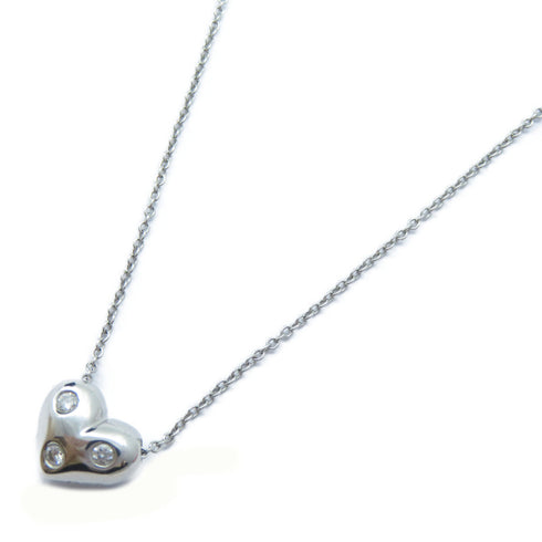 TIFFANY&CO 3P Diamond Heart Necklace PT950 Platinum