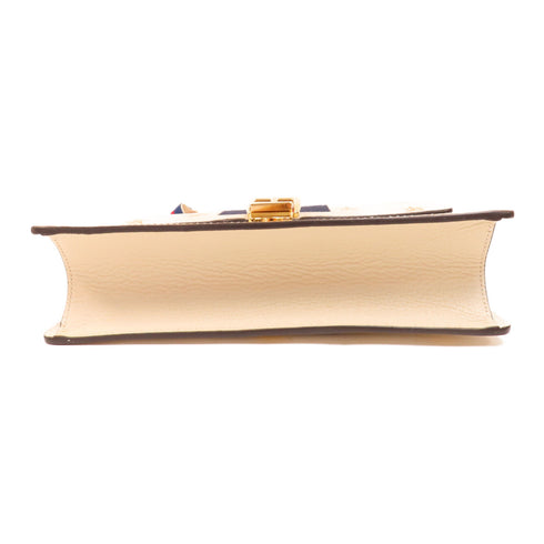 GUCCI GG GHW Sylvie Shoulder Bag 524405 Calfskin Leather White