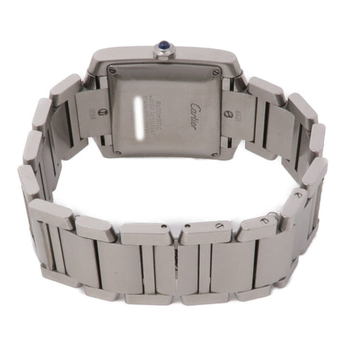 CARTIER Tank Francaise 2302 Automatic Watch Stainless Steel White