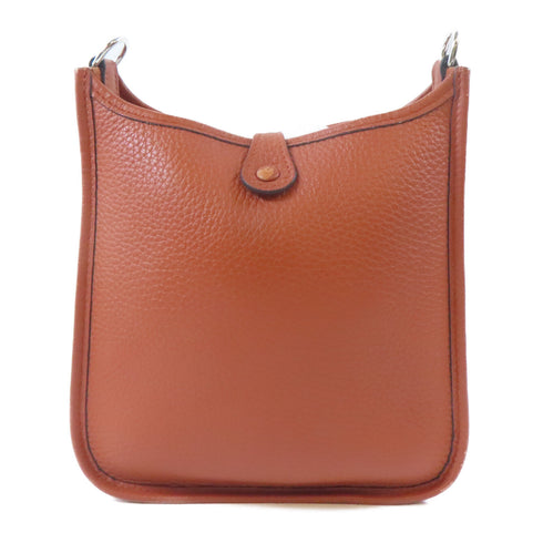 HERMES PHW Mini Evelyne Shoulder Crossbody Bag Clemence Leather Cuivre Brown
