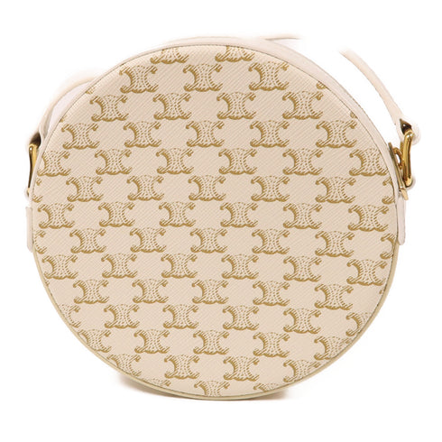 CELINE Round Purse On Strap Shoulder Bag 10G342DSF.01WW Coated Canvas Leather