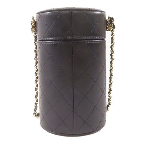 CHANEL CC GHW Chain Shoulder Bag Calfskin Leather Black v9