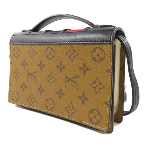 LOUIS VUITTON GHW Book Chain Wallet Shoulder Bag M81830 Monogram Reverse Brown