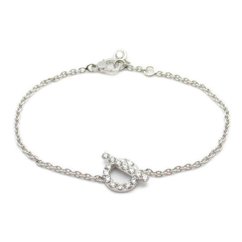 HERMES 0.55ct Finesse ST Diamond Bracelet H219410B 18K White Gold