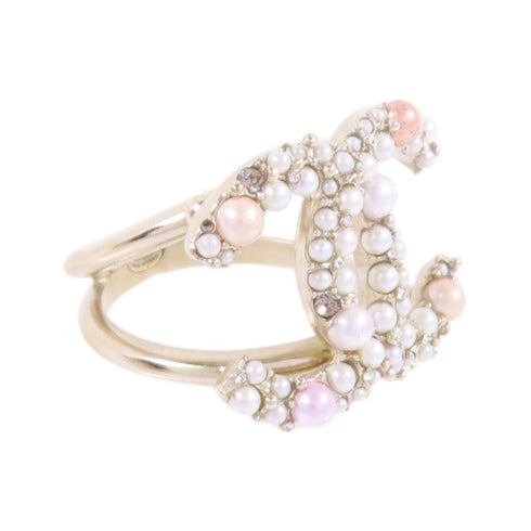 CHANEL CC Ring US#6.75 C20K Metal PVC