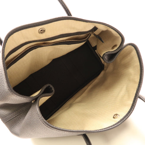 HERMES PHW Garden Party PM Totebag Negonda Leather Bleu Indigo Navy Blue