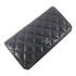 CHANEL Quilted CC SHW Long Wallet Calfskin Leather Black