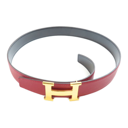 HERMES GHW Ceinture H 5382 Belt Togo Leather Rouge/Red