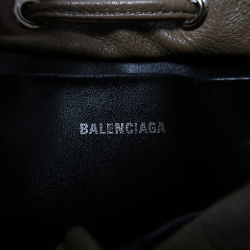 BALENCIAGA SHW Everday Drawstring 2 Way Shoulder Bag 638342 Calfskin Brown