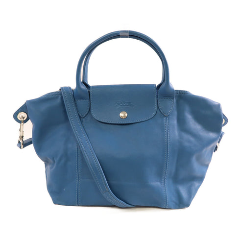 Longchamp SHW 2Way Shoulder Bag Calfskin Leather