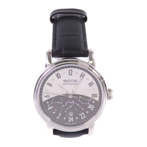 EPOS Emotion 3390S Automatic Watch Stainless Steel Leather Belt