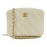 CHANEL Quilted CC GHW Camera Case Chain Shoulder Bag Lambskin Leather White