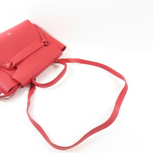 CELINE SHW Micro Belt Bag 2 Way Bag S-AT 3198 S Calfskin Leather Red