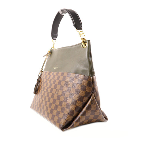 LOUIS VUITTON LV GHW Maida 2 Way Shoulder Handbag Damier/Leather Brown/Green