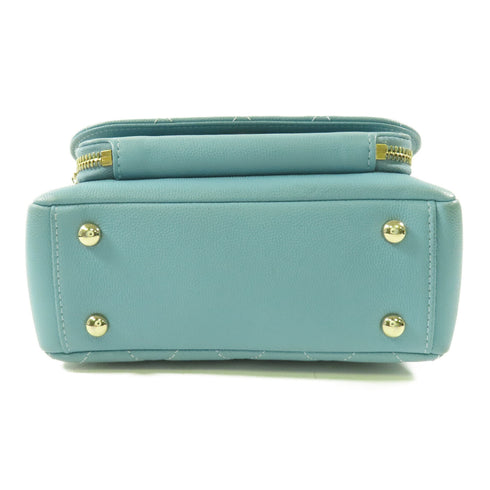 CHANEL CC SHW Affinity 2 Way Shoulder Bag Calfskin Leather Blue