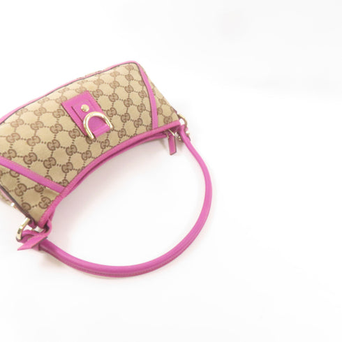 GUCCI GG GHW Abbey Hand Bag 130939 Canvas Brown/Purple
