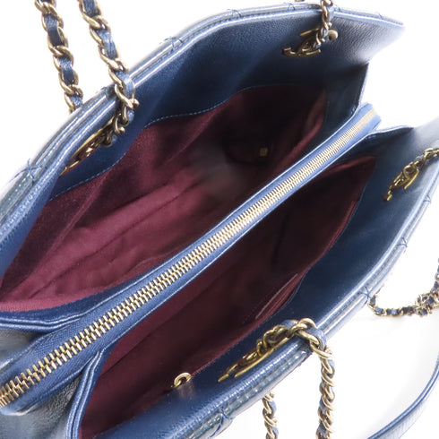 CHANEL Quilted CC GHW Chain Shoulder Bag Patent Leather Green