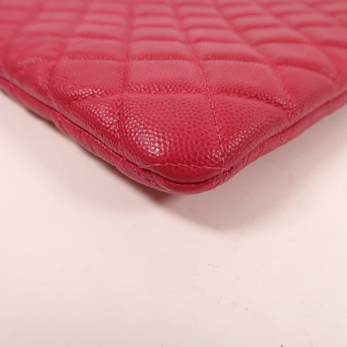 CHANEL CC GHW Pouch Calfskin Leather Pink