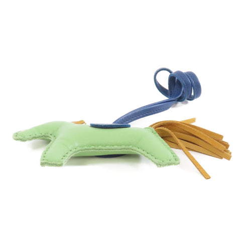 HERMES Rodeo PM Charm Veau Swift Leather Vert Criquet Green Blue Brown