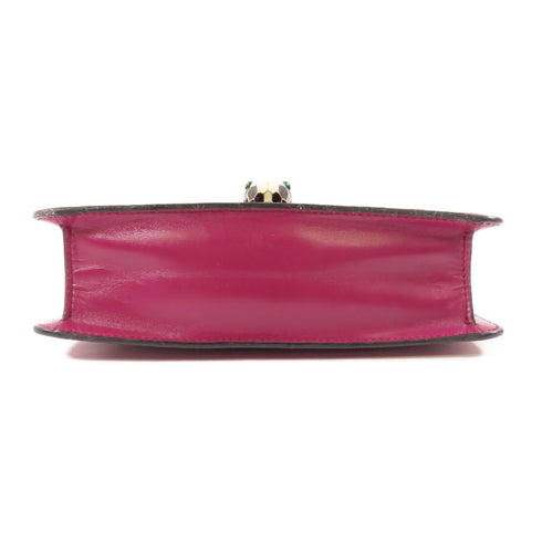 BVLGARI GHW Serpenti Forever Chain Shoulder Bag 39797 Calfskin Leather Purple