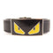 FENDI SHW Bracelet Bangle Calfskin Leather Black
