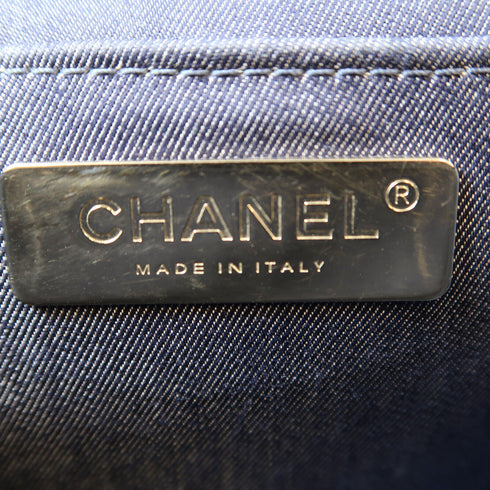 CHANEL CC SHW Vanity Case 2 Way Bag Lambskin Leather Navy