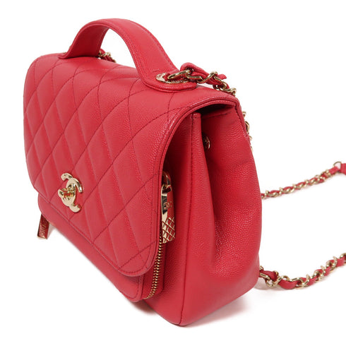 CHANEL CC GHW Business Affinity 2 Way Chain Shoulder Bag Calfskin Leather