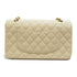 CHANEL Quilted CC GHW Matelasse Flap Chain Shoulder Bag Leather Beige