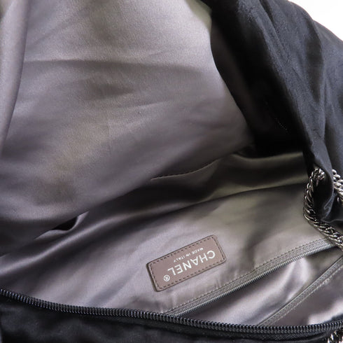 CHANEL CC SHW Chain Shoulder Bag Silk/Satin Black