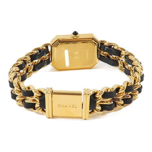 CHANEL CC Premiere Quartz Watch H0001-L Gold Plated/Leather Black v1