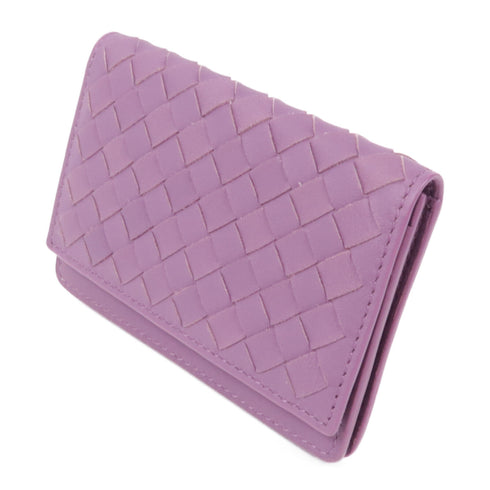 BOTTEGA VENETA BV Card Case Lambskin Leather Purple