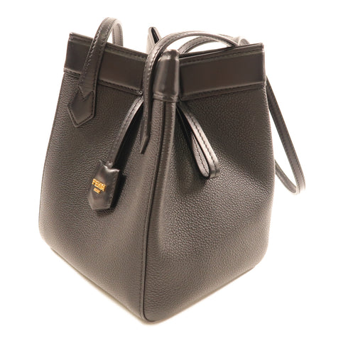 FENDI Origami Shoulder Bag 8BS083 Calfskin Leather Black