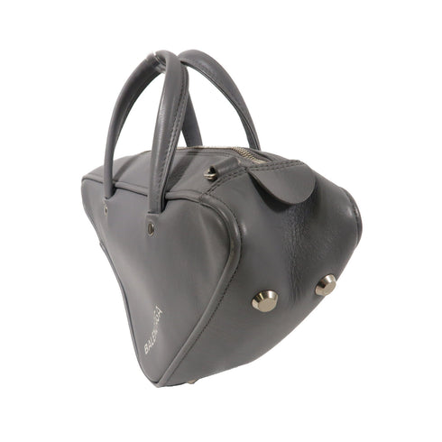 BALENCIAGA SHW Triangle 2 Way Shoulder Bag Handbag 496975 Calfskin Leather Grey