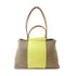 HERMES PHW Cabag Tote Shoulder Handbag Canvas Etoupe Gray Yellow