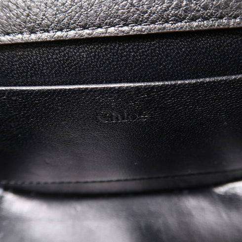 Chloe GHW Nile Bracelet 2 Way Shoulder Bag Calfskin Leather Black