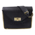 Chloe GHW Chain Shoulder Bag Calfskin Leather Black v1
