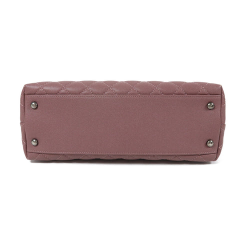 CHANEL Pink Pink Diamond-grained cowhide leather/lizard leather Coco Handle ...